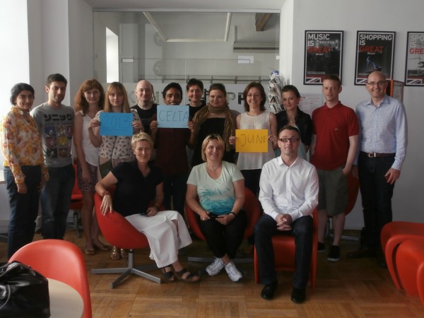 Maria (far left) and the other CELTA trainees