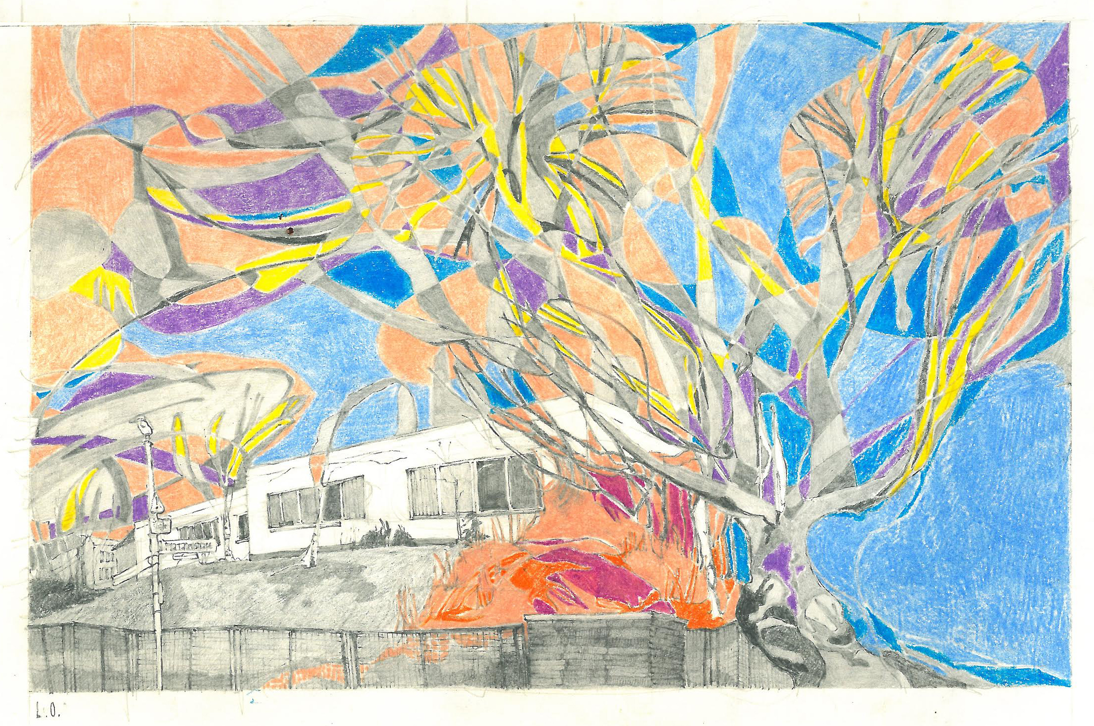 Spring on the BCB campus (drawing by Liza Ostrovska)