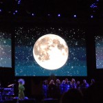 Moon projection during Björk's performance